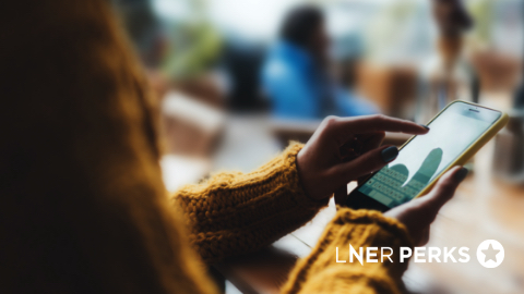 Customer accessing LNER Perks on their mobile phone