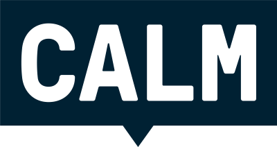 Logo for CALM, the campaign against living miserably